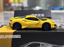 Load image into Gallery viewer, TOC 1:64 Yellow 488 Pista Coupe Sports Model Diecast Metal Car New Collection

