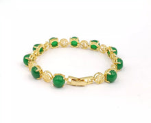 Load image into Gallery viewer, Nature Jade Beaded Bracelet Jewelry Blessing Lucky Fortune Gift For Her Green J
