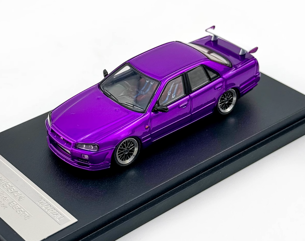 Mortal 1:64 Purple Skyline GTR ER34 25GT-t Sports Model Diecast Metal Car New Collection