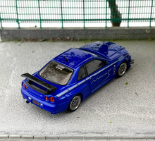 Load image into Gallery viewer, Inno 1:64 Blue Skyline GTR R34 V-Spec Mines Sports Model Diecast Metal Car New Collection
