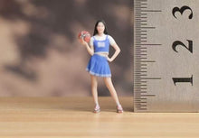 Load image into Gallery viewer, 1:64 Painted Figure Model Miniature Resin Diorama Sand Basketball Girl Baby Lady
