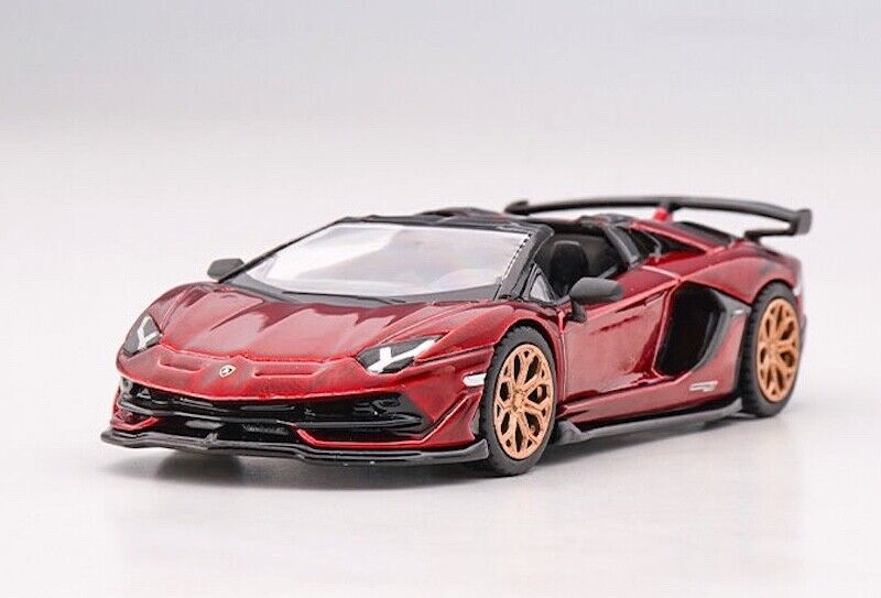 MINIGT 1:64 Red Aventador SVJ Roadster Racing Sport Model Toy Metal Car 506