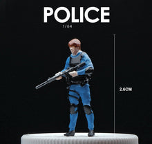 Load image into Gallery viewer, 1:64 Painted Figure Mini Model Toy Miniature Car Scenes Resin Police Man People
