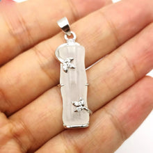 Load image into Gallery viewer, Nature Jade Bamboo Pendant Necklace Gift Jewelry charm Blessing Lucky White S
