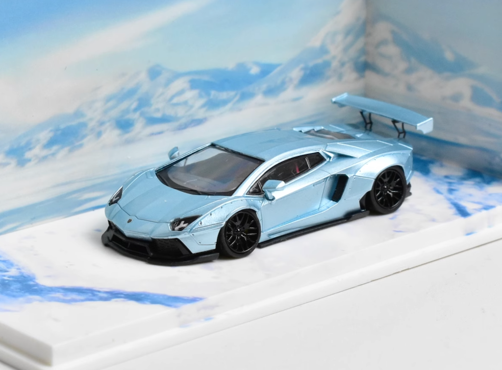 MJ 1:64 HEC Ice Blue Aventador LP700-4 Sports Model Diecast Metal Car New Collection