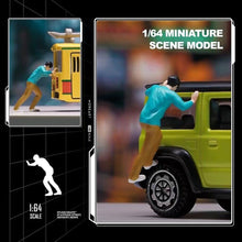 Load image into Gallery viewer, 1:64 Painted Figure Mini Model Miniature Resin Diorama Sand Pushing Stroller Man

