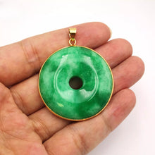Load image into Gallery viewer, Nature Jade Large Green Round Pendant Necklace Gift Jewelry charm Blessing Lucky
