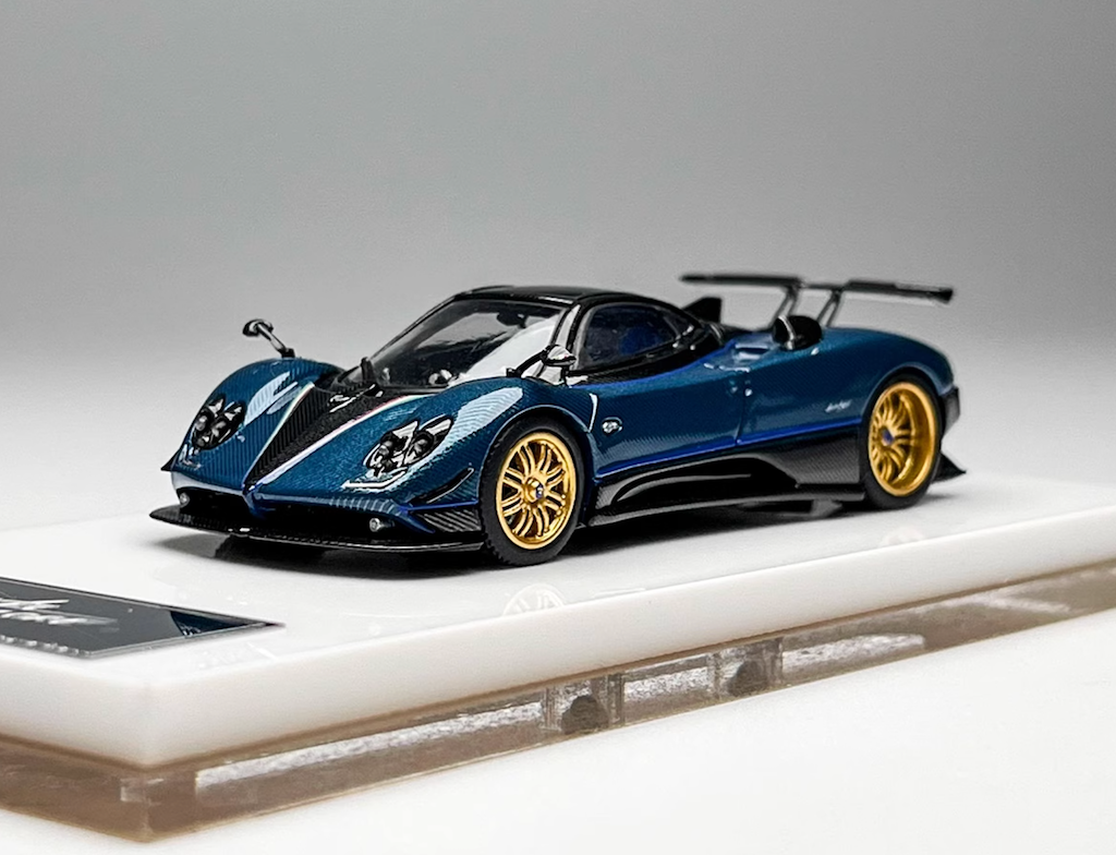 HH 1:64 Blue Carbon Zonda Tricolore Racing Sports Model Diecast Metal Car New Collection