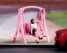 Load image into Gallery viewer, 1:64 Painted Figure Model Miniature Resin Diorama Sand Pink Swing Ornament Toy Collection
