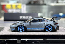 Load image into Gallery viewer, HH 1:64 Gray Blue Rims 992.1 GT3 RS Sports Model Diecast Resin Car New Collection
