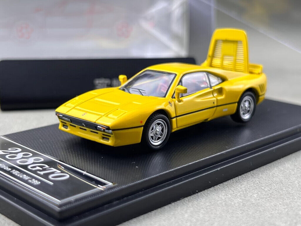 HM 1:64 Yellow 288 GTO Racing Sports Classic Model Diecast Metal Car New Collection