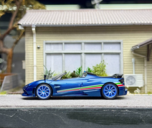 Load image into Gallery viewer, CM 1:64 Blue Carbon Huayra Tricolore Convertible Model Diecast Metal Car New Collection
