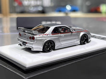 Load image into Gallery viewer, BZMW 1:64 Silver Decal Skyline GTR R34 NISMO Z-Tune Model Diecast Resin Car
