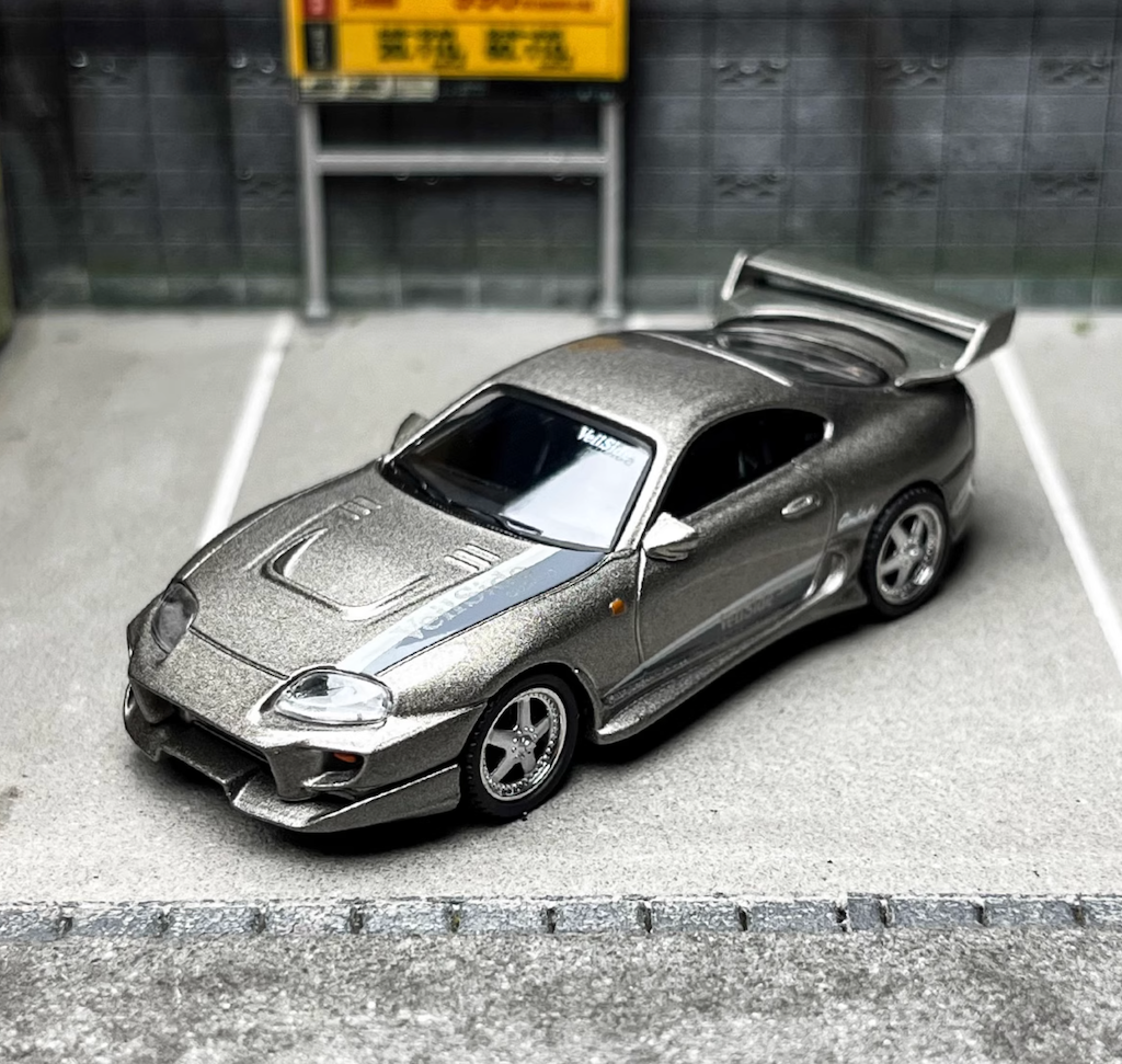 MINIGT 1:64 Gray Supra A80 Veilside Combat Sports Model Diecast Metal Car BN