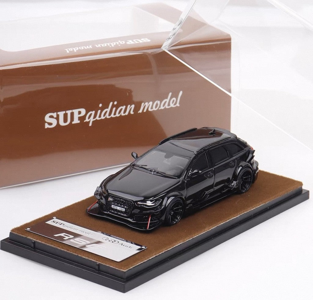 QD 1:64 Black RS6 C7 DTM Wagon Sports Model Diecast Resin Car New Collection