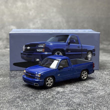 Load image into Gallery viewer, Para 1:64 Blue Silverado Single Cab Pickup Truck Model Diecast Metal Car New Collection
