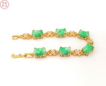 Load image into Gallery viewer, Nature Jade Beaded Bracelet Jewelry Blessing Lucky Fortune Gift For Her Green g
