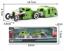 Load image into Gallery viewer, Maisto 1:64 1936 Classic Pickup Traveler Trailer Tow &amp; Go Model Metal Car BN
