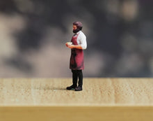 Load image into Gallery viewer, 1:24 Painted Figure Model Miniature Resin Diorama  Sand Waiter Barista Man
