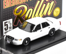 Load image into Gallery viewer, Rollin 1:64 White CV CROWN VICTORIA Police Model Diecast Metal Car New Collection
