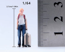 Load image into Gallery viewer, 1:64 Painted Figure Model Miniature Resin Diorama Toy Sand Woman With Luggage
