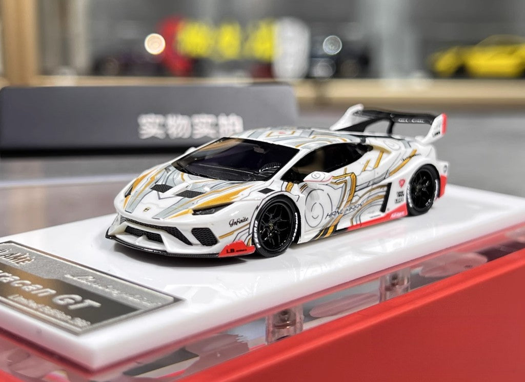 1:64 White LP610 Huracan GT Sports Model Diecast Resin Car New Collection