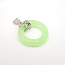 Load image into Gallery viewer, Nature Jade Ring Round Pendant Necklace Gift Jewelry charm Blessing Fortune e
