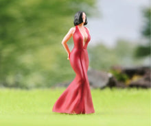 Load image into Gallery viewer, 1:24 Painted Figure Model Miniature Resin Diorama Sand Red Dinning Dress Lady

