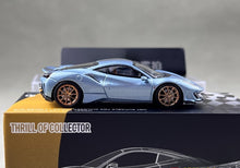 Load image into Gallery viewer, TOC 1:64 Ice Blue 488 Pista Coupe Sports Model Diecast Metal Car New Collection
