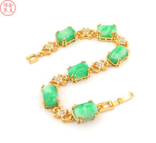 Load image into Gallery viewer, Nature Jade Beaded Bracelet Jewelry Blessing Lucky Fortune Gift For Her Green g
