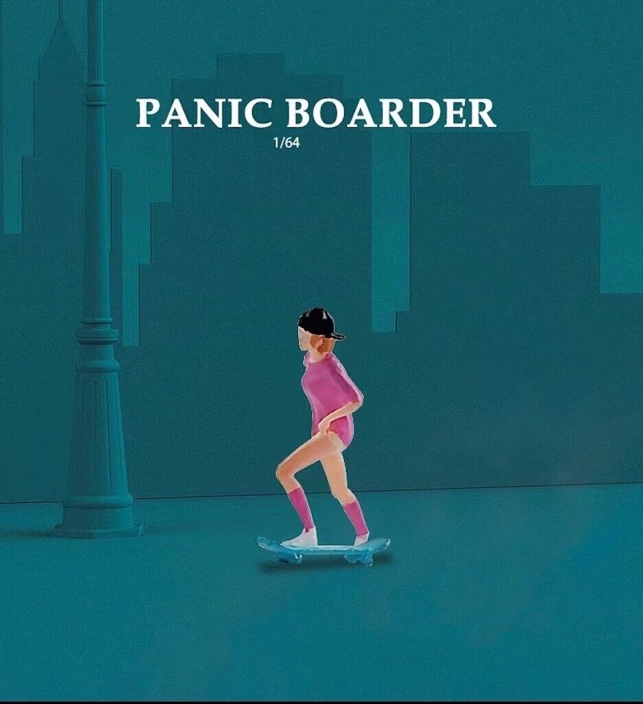 1:64 Painted Figure Mini Model Miniature Resin Diorama Sand Skate Board Girl