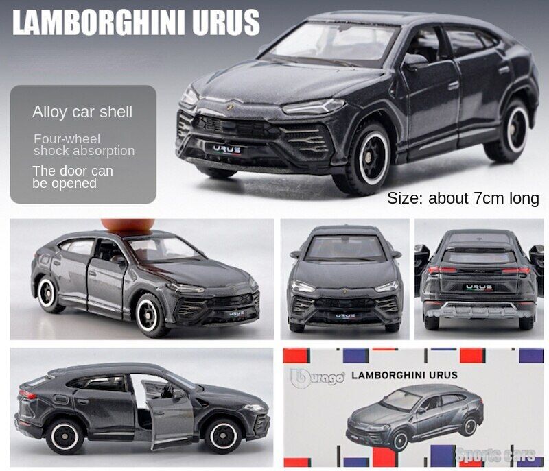 Bburago 1:64 URUS SUV Racing Sports Model Toy Diecast Metal Car BN