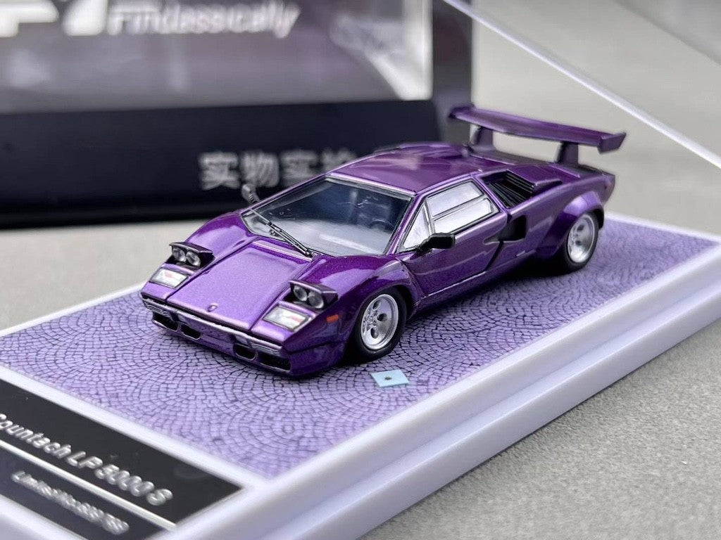 FY 1:64 Purple Countach LP5000 S QV Racing Sports Model Diecast Metal Car New Collection