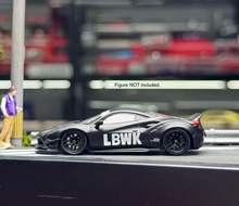 Load image into Gallery viewer, CM 1:64 Matt Black 488 LBWK Racing Sports Model Diecast Metal Car New Collection
