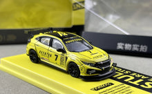 Load image into Gallery viewer, Tarmac 1:64 Yellow Civic FK8 Sports Model Diecast Metal Car Box New Collection
