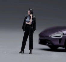 Load image into Gallery viewer, 1:64 Painted Figure Model Miniature Resin Diorama Toy Sand Cool Lady Black Suit
