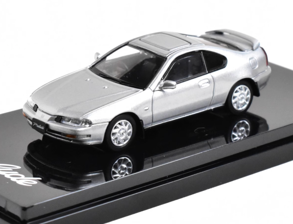 Hobby Japan 1:64 Silver Prelude Later Coupe Sports Model Diecast Metal Car New Collection