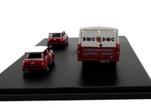 Load image into Gallery viewer, OXFORD 1:76 BMC Set Red Racing Mini Copper Bus Model Diecast Metal Car New Collection
