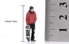 Load image into Gallery viewer, 1:64 Painted Figure Model Miniature Resin Sand Boy with Skate Board in Red Cool
