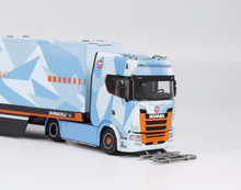 Load image into Gallery viewer, 1:64 Scania S730 Blue Enclosed Double Deck Truck Model Diecast Metal Car New
