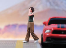 Load image into Gallery viewer, 1:64 Painted Figure Model Miniature Resin Diorama Sand Walking Girl Casual Lady
