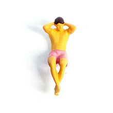 Load image into Gallery viewer, 1:64 Painted Figure Mini Model Miniature Resin Diorama Beach Vacation Man Brown
