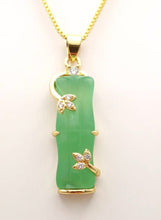 Load image into Gallery viewer, Nature Jade Bamboo Pendant Necklace Gift Jewelry charm Blessing Lucky Green New
