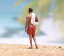 Load image into Gallery viewer, 1:64 Painted Figure Model Miniature Resin Sand Man With Swimming Suit Towel
