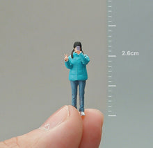 Load image into Gallery viewer, 1:64 Painted Figure Mini Model Miniature Resin Diorama Selfie Down Jacket Girl New Scene
