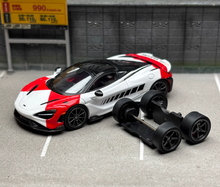 Load image into Gallery viewer, CM 1:64 White Red 765LT ELVA Racing Sports Model Diecast Metal Car New Collection
