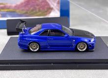 Load image into Gallery viewer, Fuji 1:64 Blue Carbon Skyline GTR R34 Nismo Z-Tune Model Diecast Metal Car New Collection
