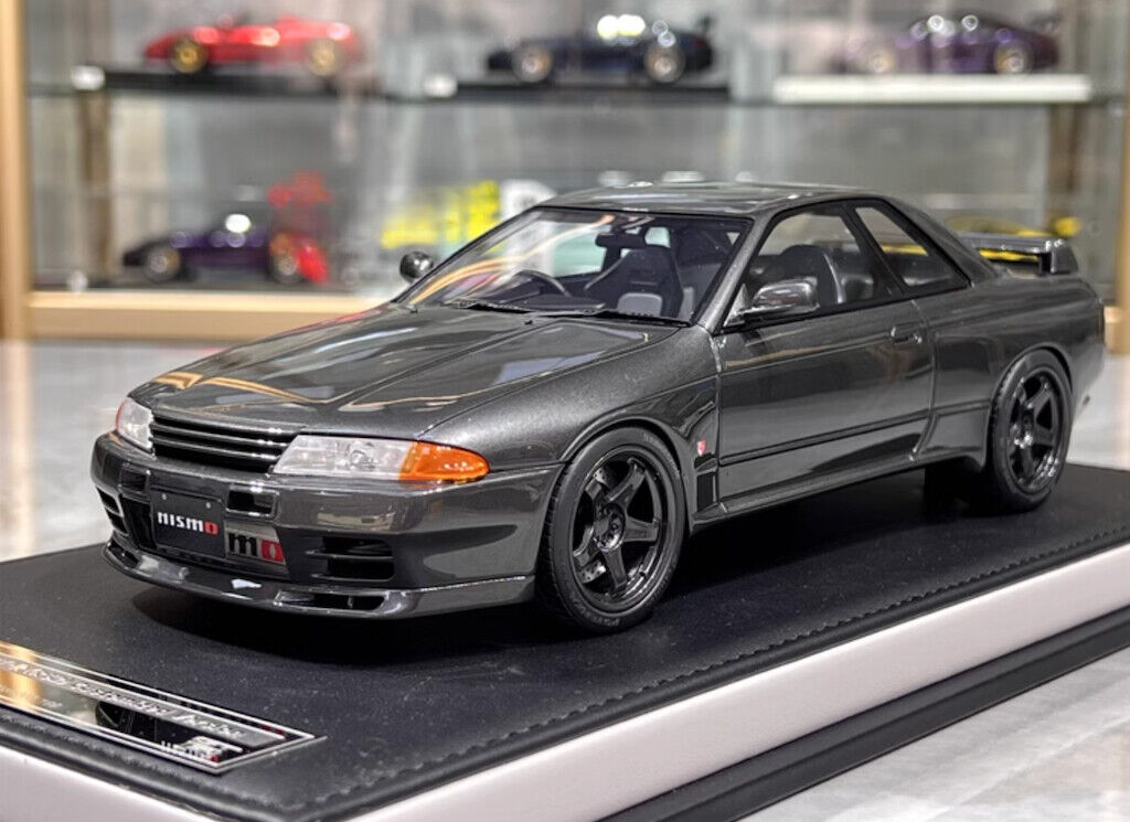 MH 1:18 JDM Gray Skyling GTR R32 Nismo Sports Model Diecast Resin Car New Collection