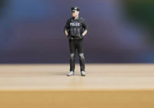 Load image into Gallery viewer, 1:64 Painted Figure Model Miniature Resin Diorama Sand Policeman SWAT Man Black
