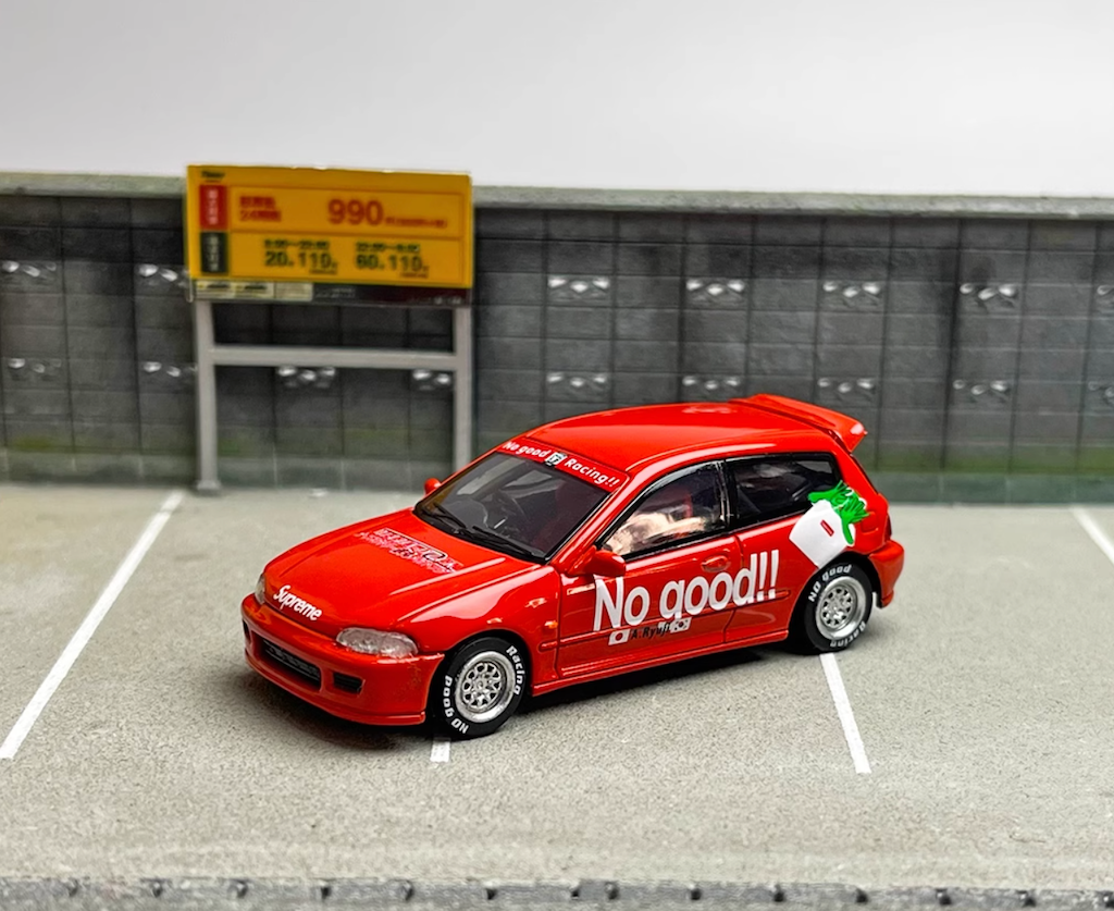SW 1:64 Red JDM EG6 Civic Hatchback Racing Sports Model Diecast Metal Car BN